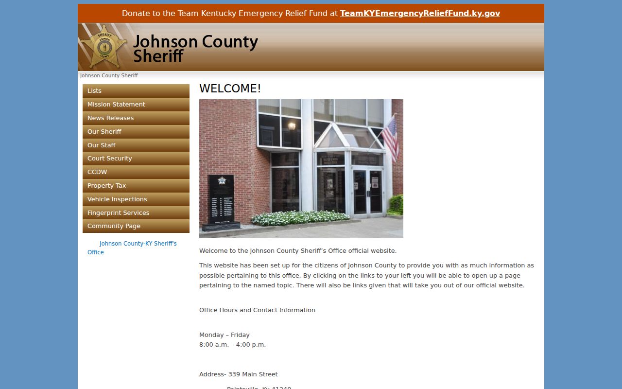 Johnson County arrest lookup Sheriff official homepage