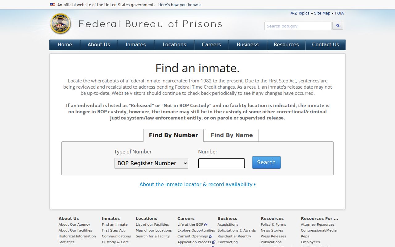 Johnson County criminal record research using the federal inmate locator