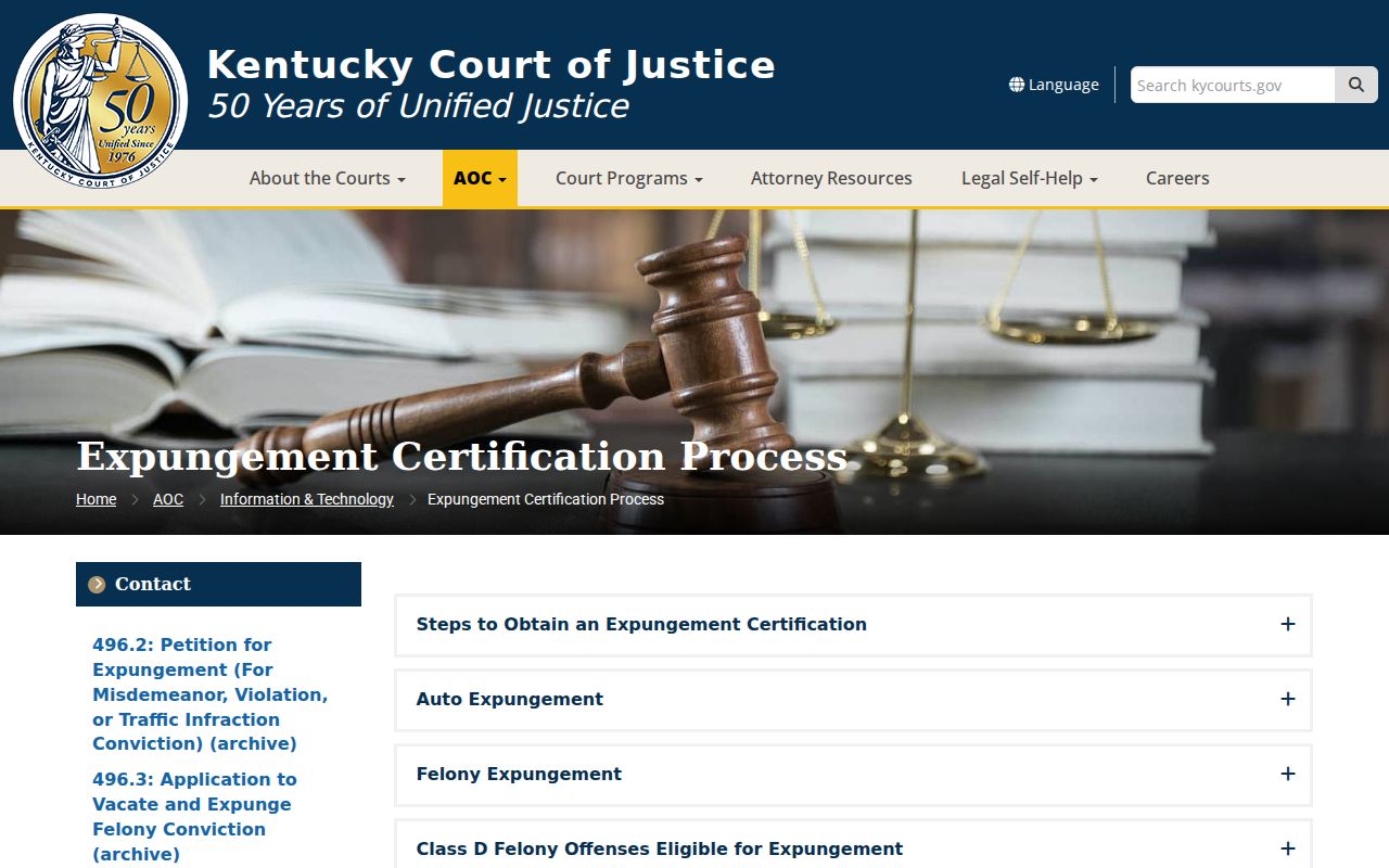 Johnson County criminal record expungement certification and filing steps