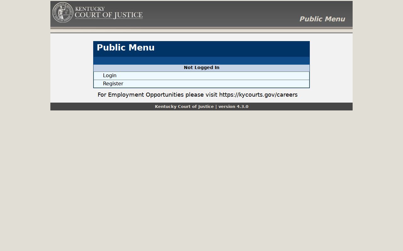 Johnson County criminal record access through Kentucky FastCheck menu